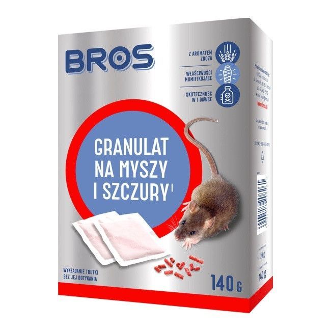 Granulat na myszy i szczury Bros 140 g