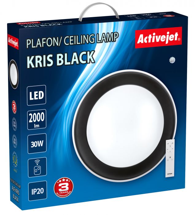 Plafon LED Aje-Kris Black + pilot ACTIVEJET