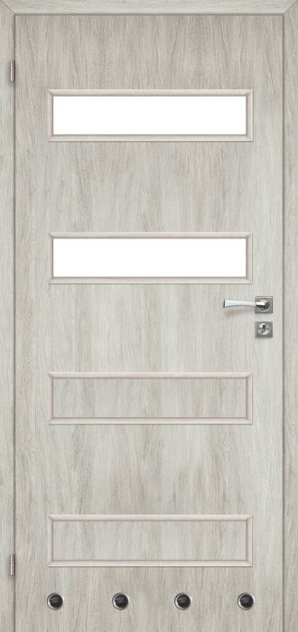 Drzwi wewnętrzne 80 cm lewe 2/4 dąb srebrny lakierowany Milano VOSTER
