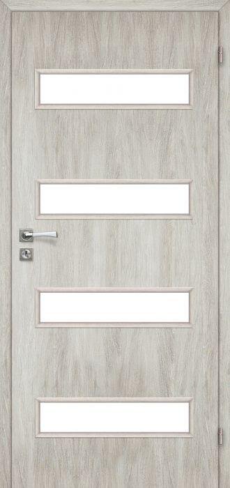 Drzwi wewnętrzne 90 cm prawe 4/4 dąb srebrny lakierowany Milano VOSTER