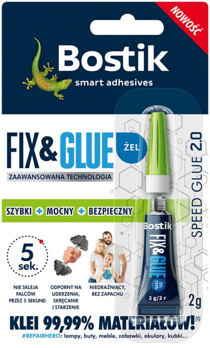 Klej Fix&Glue żel bezbarwny 2 g BOSTIK