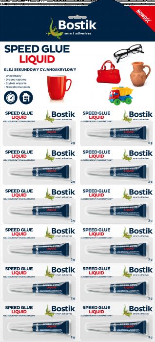 Klej sekundowy cyjanoakrylowy 12x 2 g Speed Glue Liuid BOSTIK