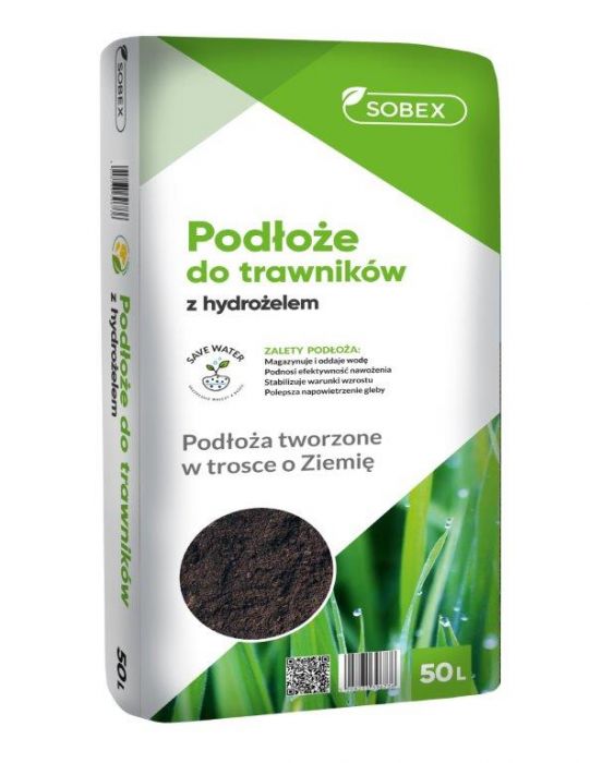 Podłoże do trawników z hydrożelem 50 L SOBEX