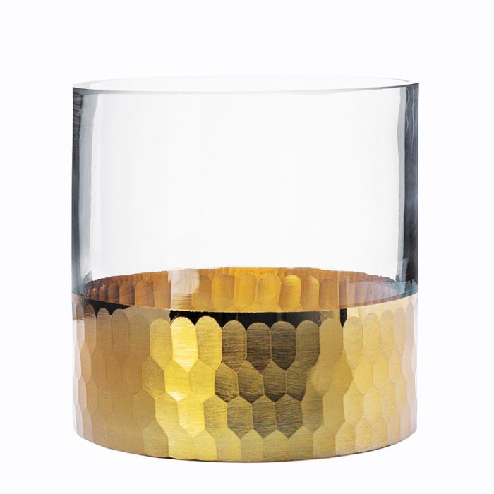 Wazon świecznik szklany 12 cm Golden Honey ALTOMDESIGN