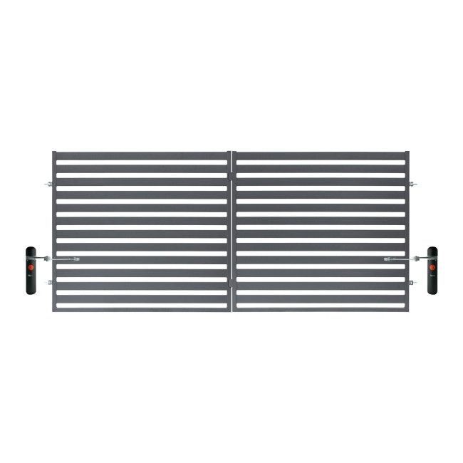 Brama dwuskrzydłowa z automatem Polbram Steel Group Lara 350 x 154 cm