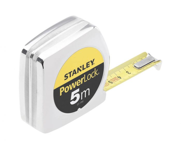 Taśma miernicza Stanley PowerLock chromowana obudowa 5m x 19mm