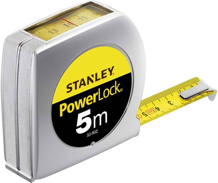 Taśma miernicza Stanley PowerLock odczyt górny chromowana obudowa 5m x 19mm