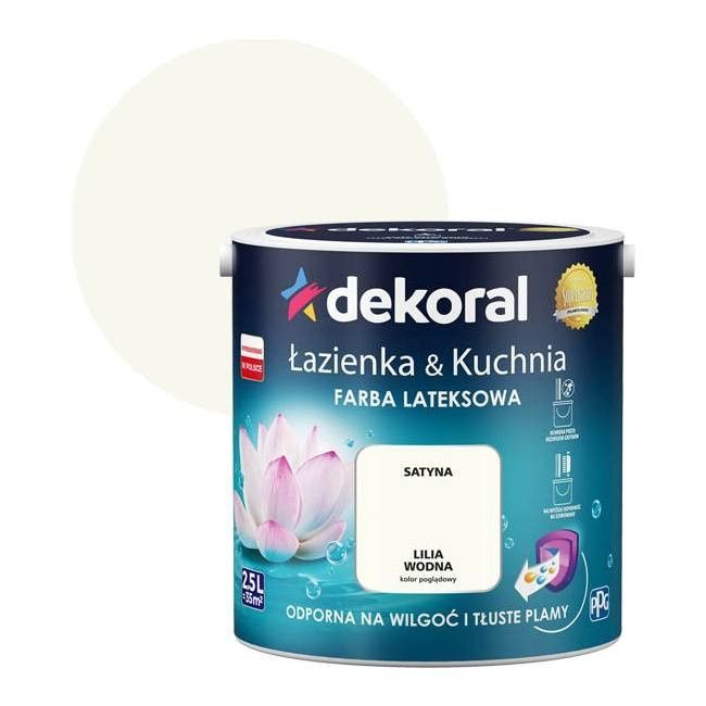 Farba satynowa Dekoral Łazienka i Kuchnia lilia wodna 2,5 l