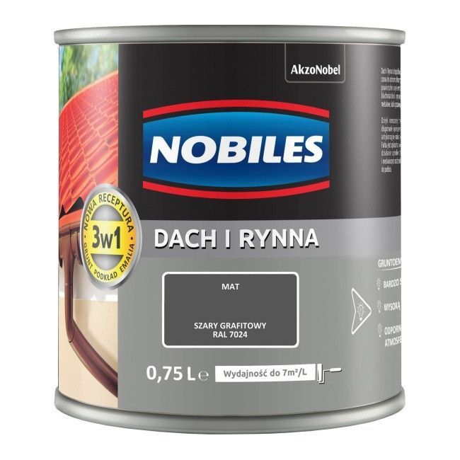 Emalia Nobiles Dach i Rynna grafitowy 0,75 l