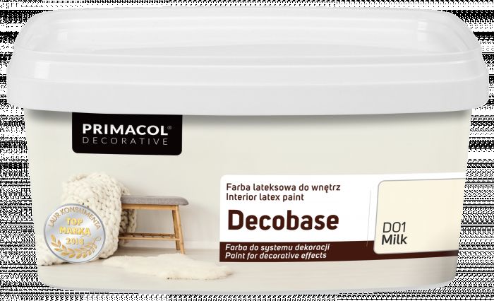 Farba Decobase 1 L Milk D01 PRIMACOL DECORATIVE