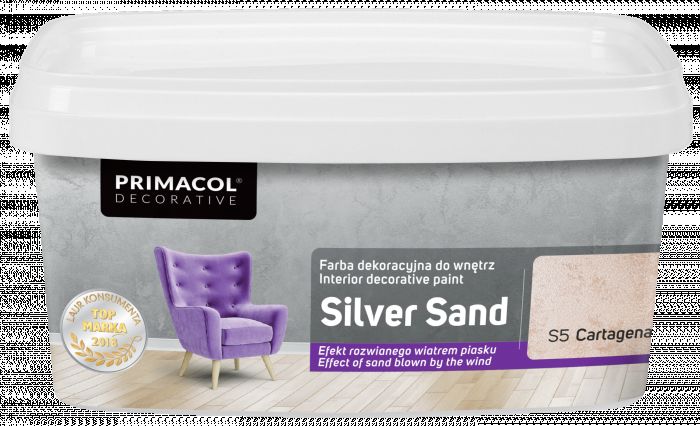 Farba dekoracyjna Silver Sand 1 L Cartagena S5 PRIMACOL DECORATIVE