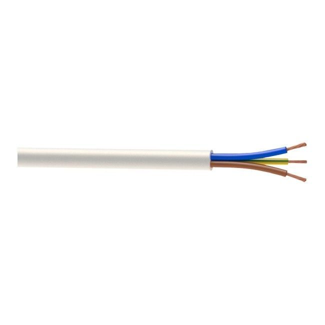 Kabel zasilający H05VVF 3 x 2,5 mm2 25 m biały