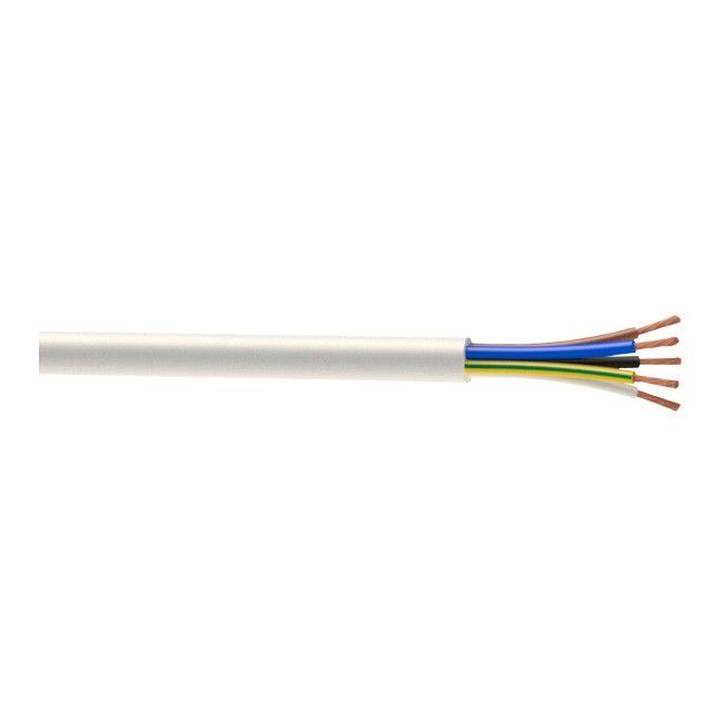Kabel zasilający H05VVF 5 x 4 mm2 biały