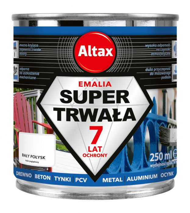 Altax Emalia Super Trwała 0.25 l Biały połysk