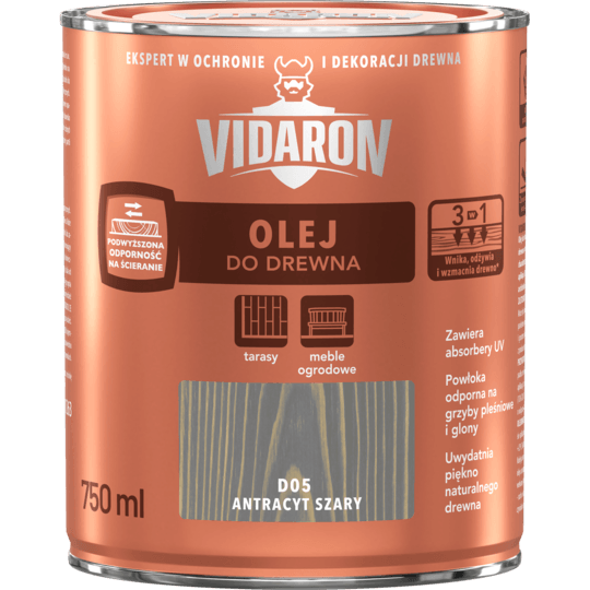 Olej antracyt szary D05 0,75 L VIDARON