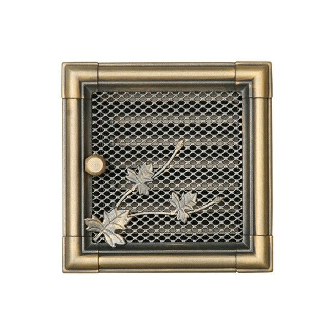 Kratka kominkowa z żaluzją Parkanex złota patyna 16 x 16 cm