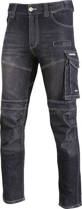 Spodnie jeansowe czarne stretch ze wzmocn., XL, CE, LAHTI PRO