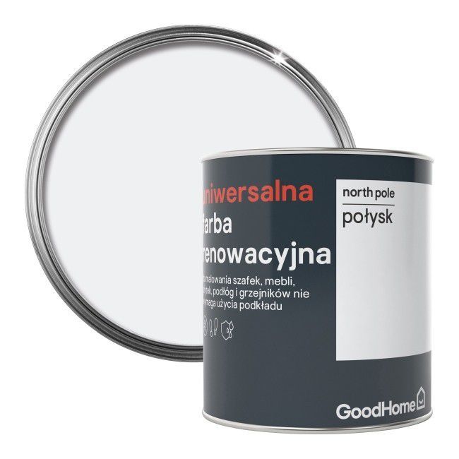 Farba renowacyjna uniwersalna GoodHome north pole połysk 0,75 l