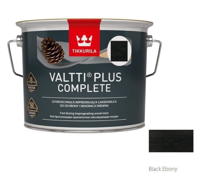 Lakierobejca Tikkurila Valtti Plus Complete Black Ebony