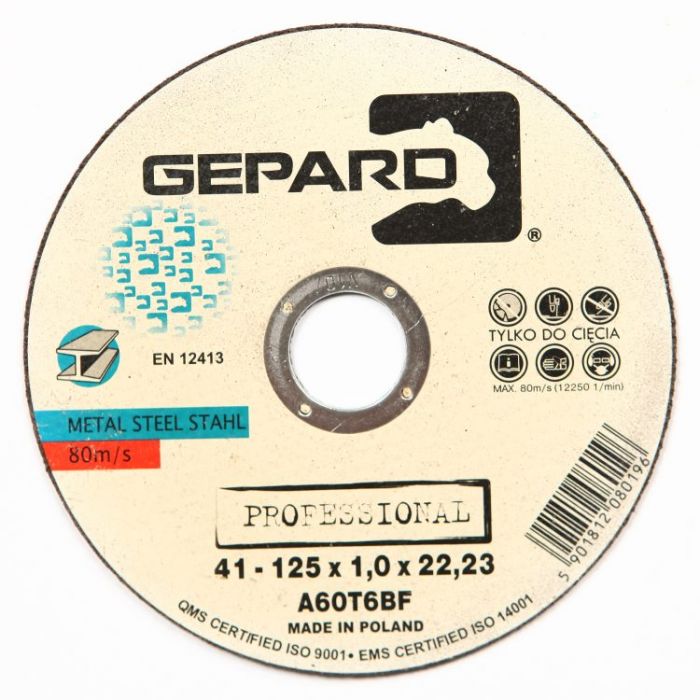 Tarcza do stali 125/1,0mm Gepard Professional G12510PR