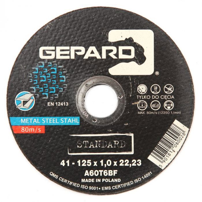 Tarcza do stali 125/1,0mm Gepard Standard G12510ST