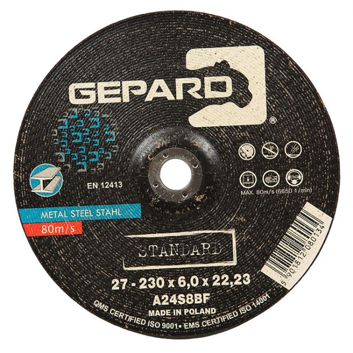 Tarcza do szlifowania stali 230/6,0mm Gepard Standard G23060ST